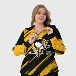Женский 3D-костюм Питтсбург Пингвинз - брызги краски, цвет: 3D-черный — фото 2