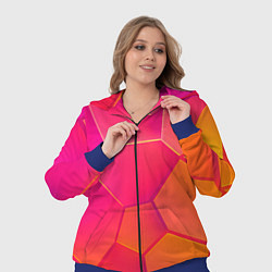 Женский 3D-костюм Розово-оранжевые плиты, цвет: 3D-синий — фото 2