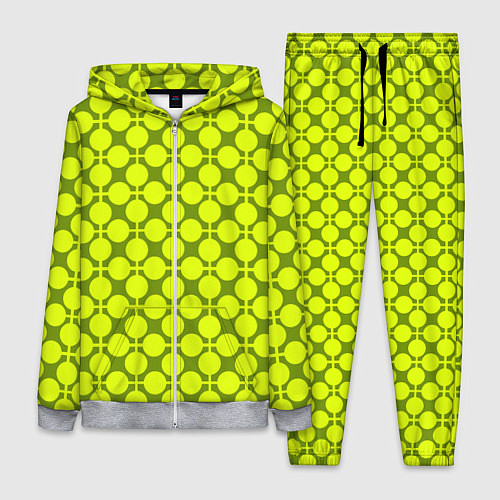 Женский костюм Желто зеленый неоновый узор ретро в горох / 3D-Меланж – фото 1