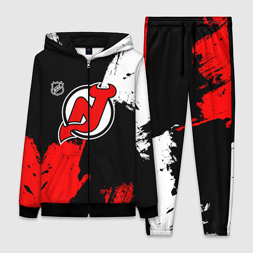 Женский костюм Нью Джерси Девилз - брызги краски / 3D-Черный – фото 1