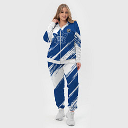 Женский 3D-костюм Торонто Мейпл Лифс - брызги синей краски, цвет: 3D-белый — фото 2