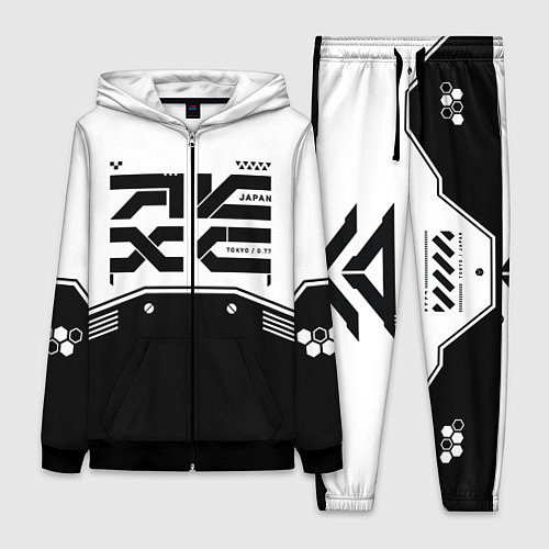 Женский костюм Кибер текстура - черно белая / 3D-Черный – фото 1