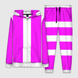 Женский 3D-костюм Color white pink line, цвет: 3D-белый