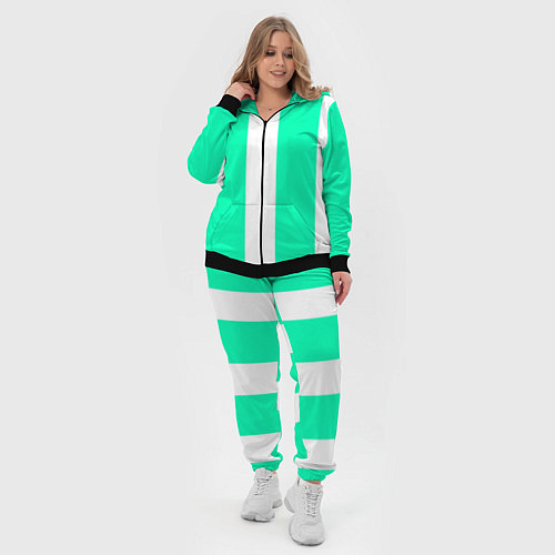 Женский костюм Color turquoise white line / 3D-Черный – фото 4