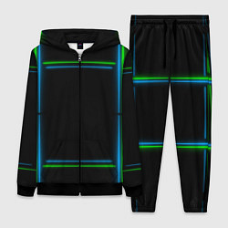 Женский 3D-костюм Neon green light blue, цвет: 3D-черный