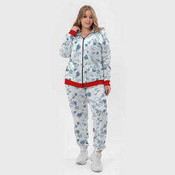 Женский 3D-костюм Мемфис синий с серым клетчатый геометрический узор, цвет: 3D-красный — фото 2