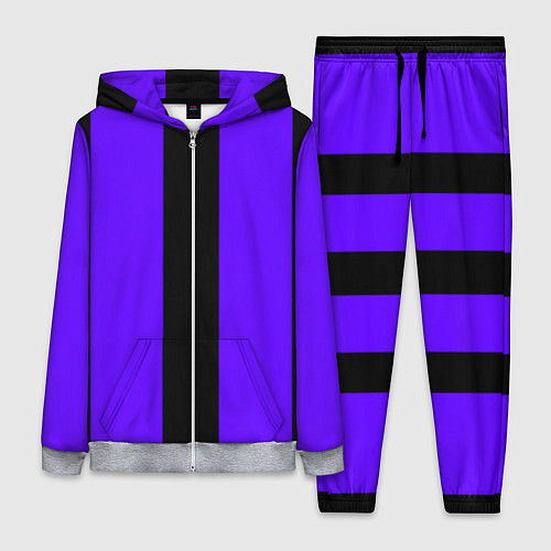 Женский костюм Color purple black stripes / 3D-Меланж – фото 1