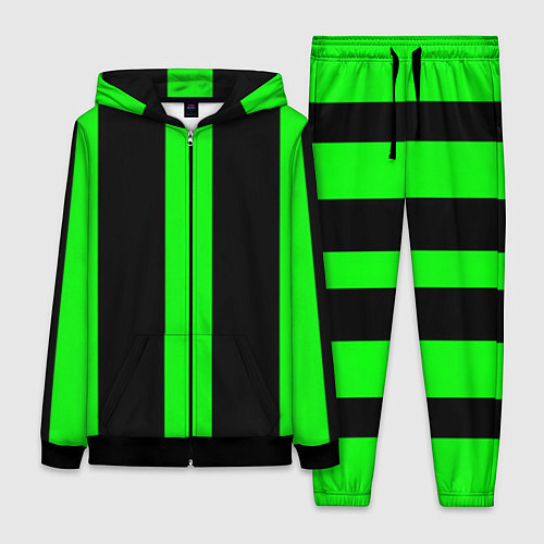 Женский костюм Color green black lines / 3D-Черный – фото 1