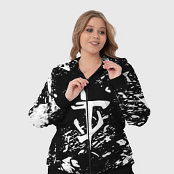 Женский 3D-костюм Doom белые краски штрихи, цвет: 3D-черный — фото 2