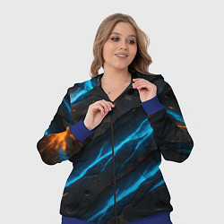 Женский 3D-костюм Камуфляж с неоновыми синими вставками, цвет: 3D-синий — фото 2