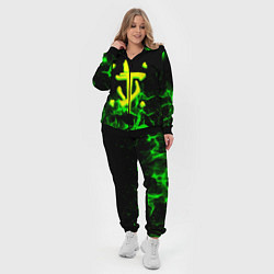Женский 3D-костюм Doom кислотное лого огненный, цвет: 3D-черный — фото 2
