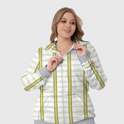 Женский 3D-костюм Color white cage yellow stripes, цвет: 3D-меланж — фото 2