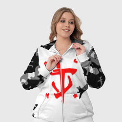 Женский 3D-костюм Doom лого камуфляж текстура, цвет: 3D-белый — фото 2