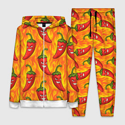 Женский 3D-костюм Огненный перец паттерн, цвет: 3D-белый