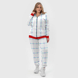 Женский 3D-костюм Color white blue stripes, цвет: 3D-красный — фото 2