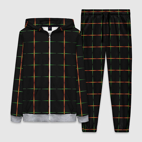 Женский костюм Color black orange green crosses / 3D-Меланж – фото 1