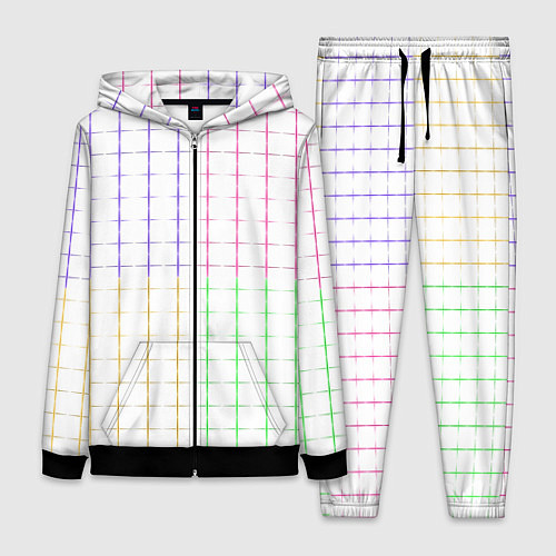 Женский костюм Color white multicolored stripes / 3D-Черный – фото 1