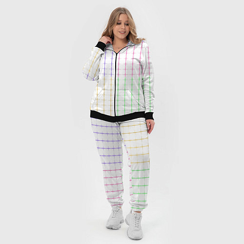 Женский костюм Color white multicolored stripes / 3D-Черный – фото 4