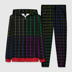 Женский 3D-костюм Color black multicolored stripes, цвет: 3D-красный