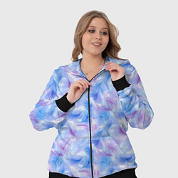 Женский 3D-костюм Узор из голубых и сиреневых перьев, цвет: 3D-черный — фото 2