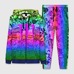 Женский 3D-костюм Monster energy неоновые стикеры, цвет: 3D-синий