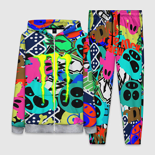 Женский костюм Monster energy стикеры / 3D-Меланж – фото 1