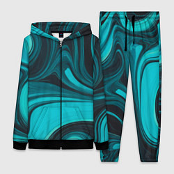Женский 3D-костюм Мраморный малахитовый узор из изумрудных разводов, цвет: 3D-черный
