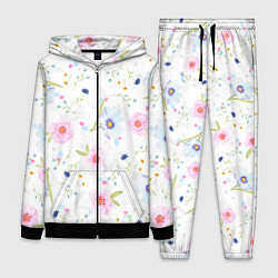 Женский 3D-костюм Нежные цветочки, цвет: 3D-черный