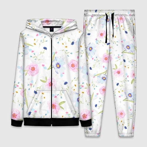 Женский костюм Нежные цветочки / 3D-Черный – фото 1