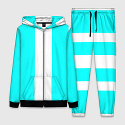 Женский 3D-костюм Color blue and white, цвет: 3D-черный