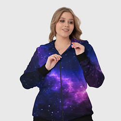 Женский 3D-костюм Голубо фиолетовый неоновый космос, цвет: 3D-черный — фото 2