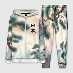 Женский 3D-костюм Сосна в Японском пейзаже, цвет: 3D-белый