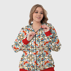 Женский 3D-костюм Орнамент с лошадью - символом Нового 2026 года, цвет: 3D-красный — фото 2