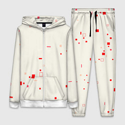 Женский 3D-костюм Color white red shapes, цвет: 3D-белый