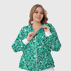 Женский 3D-костюм Нефритовый зелёный текстура крошки крапинки, цвет: 3D-белый — фото 2