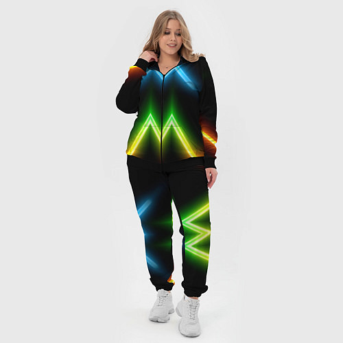 Женский костюм Neon multicolored lines / 3D-Черный – фото 4