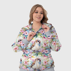 Женский 3D-костюм Воробей в ярких цветах паттерн, цвет: 3D-меланж — фото 2