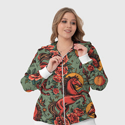 Женский 3D-костюм Красный конь и розы, цвет: 3D-белый — фото 2