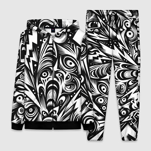 Женский костюм Lightnings and faces - ai art fantasy / 3D-Черный – фото 1