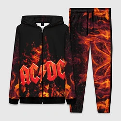 Женский 3D-костюм AC/DC Flame, цвет: 3D-черный