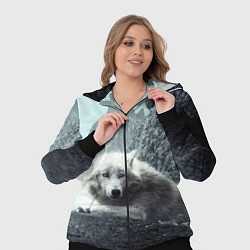 Женский 3D-костюм Волк в горах, цвет: 3D-черный — фото 2