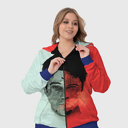 Женский 3D-костюм Norton: White & Red, цвет: 3D-синий — фото 2