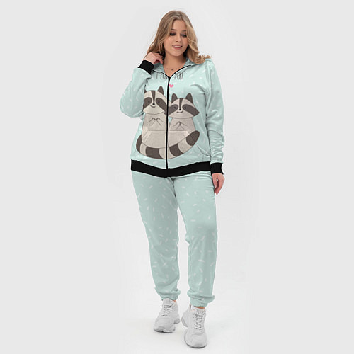 Женский костюм Влюбленные еноты / 3D-Черный – фото 4