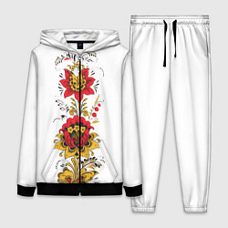 Женский 3D-костюм Хохлома: цветы, цвет: 3D-черный