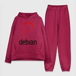 Женский костюм оверсайз Debian, цвет: маджента