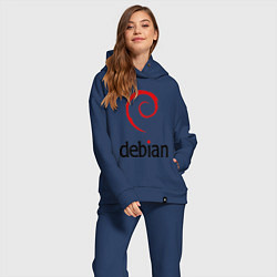 Женский костюм оверсайз Debian, цвет: тёмно-синий — фото 2