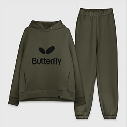 Женский костюм оверсайз Butterfly Logo, цвет: хаки