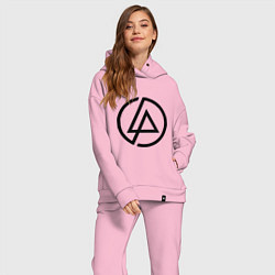 Женский костюм оверсайз Linkin Park: Sybmol, цвет: светло-розовый — фото 2