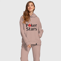 Женский костюм оверсайз Poker Stars, цвет: пыльно-розовый — фото 2