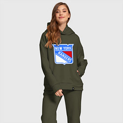 Женский костюм оверсайз New York Rangers, цвет: хаки — фото 2